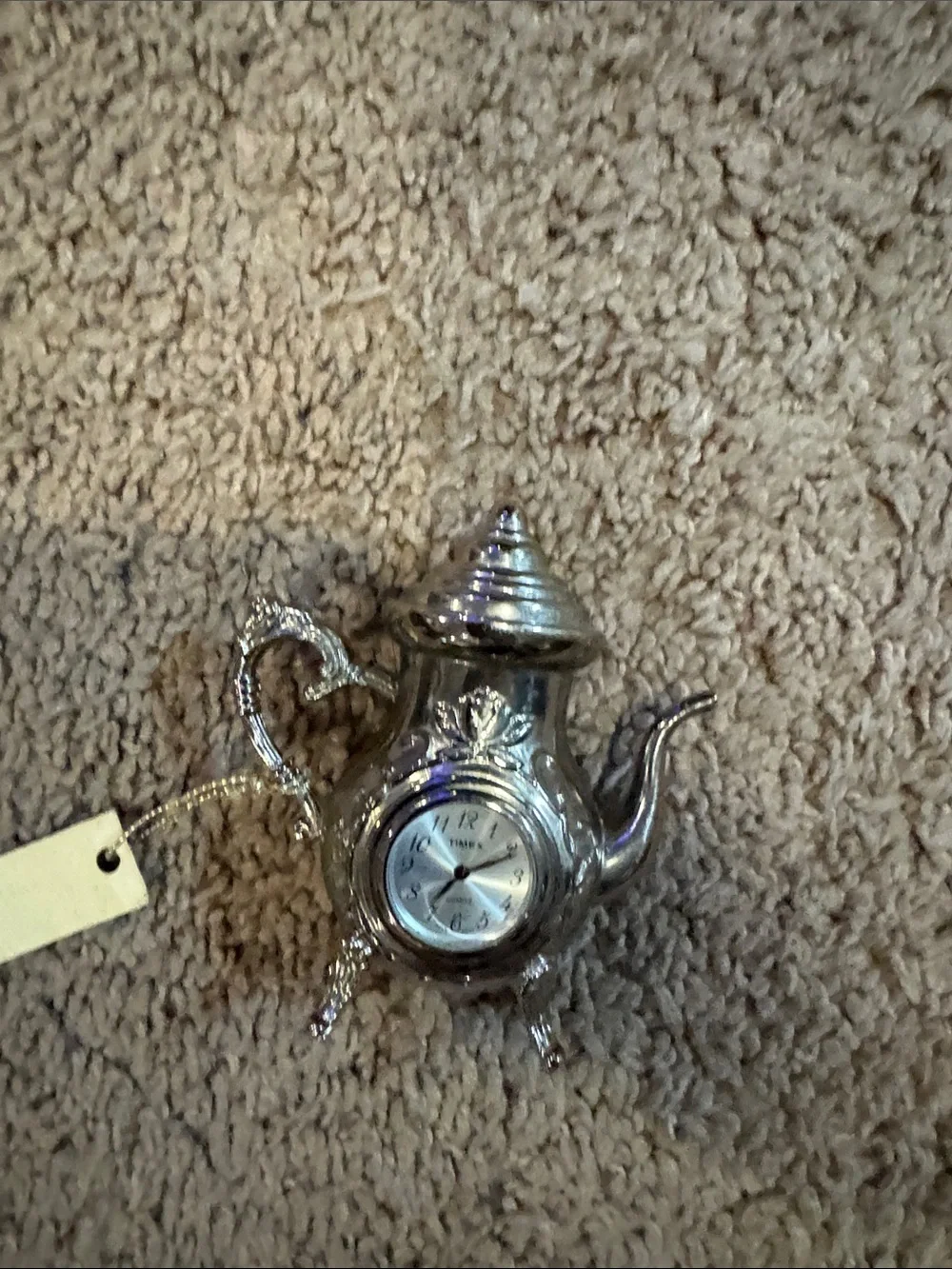 Timex Polished Silver Decorative Teapot Accent